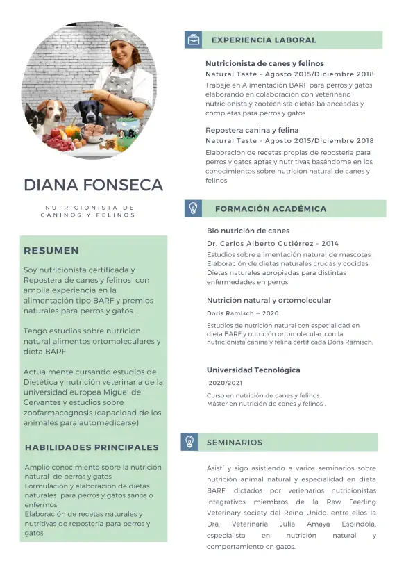 Curriculum vitae de Diana Fonseca