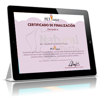 Certificado como profesional en Petlados avalado por Diana Fonseca