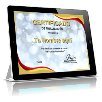 Certificado como profesional en Petlicias Navideñas avalado por Diana Fonseca
